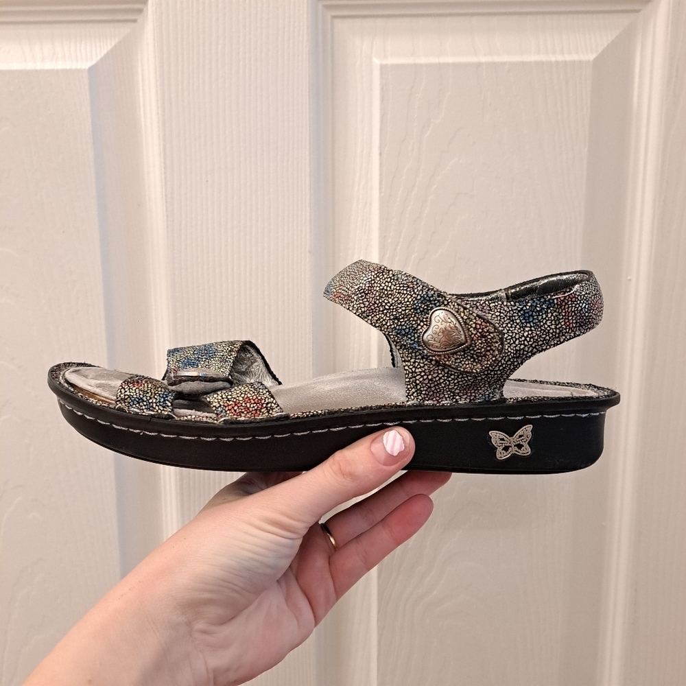 Alegria Silver Colorful Comfy Cute Baby‎ Hueies Hool & Loop Platform Sandals 9.5 - Picture 6 of 9